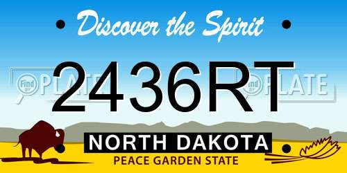 2436RT North Dakota License Plate