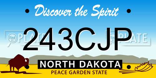 243CJP North Dakota License Plate