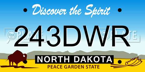243DWR North Dakota License Plate