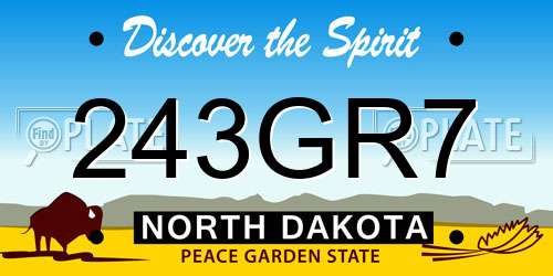 243GR7 North Dakota License Plate