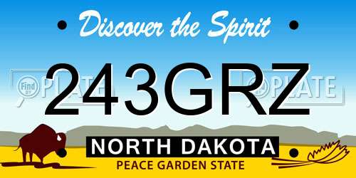 243GRZ North Dakota License Plate