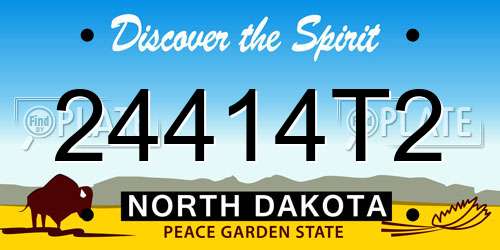 24414T2 North Dakota License Plate