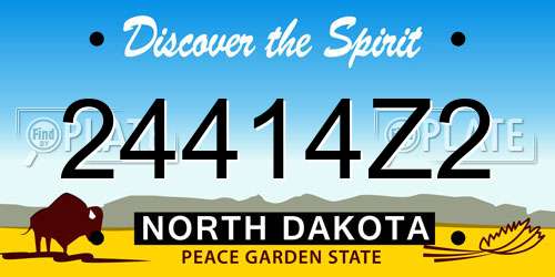 24414Z2 North Dakota License Plate