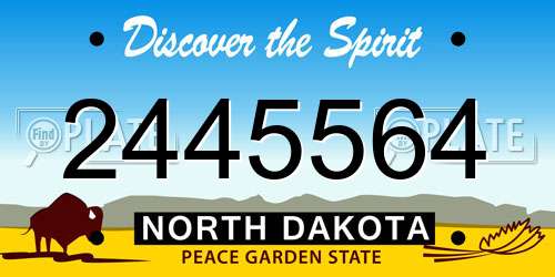 2445564 North Dakota License Plate