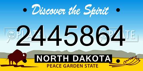 2445864 North Dakota License Plate