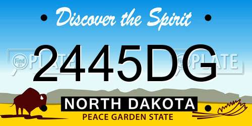 2445DG North Dakota License Plate