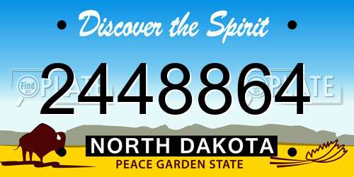 2448864 North Dakota License Plate