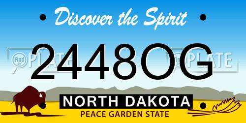 2448OG North Dakota License Plate