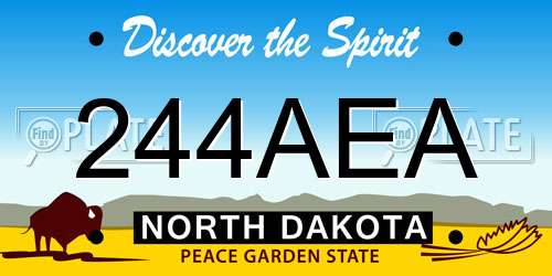244AEA North Dakota License Plate
