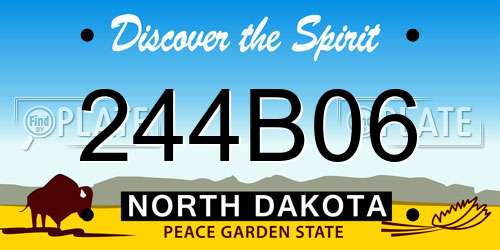 244B06 North Dakota License Plate