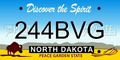 244BVG North Dakota License Plate