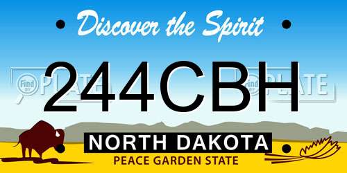 244CBH North Dakota License Plate