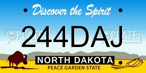 244DAJ North Dakota License Plate