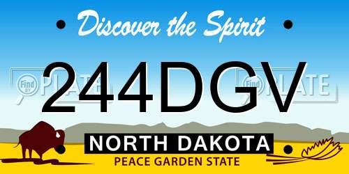 244DGV North Dakota License Plate