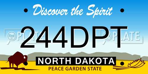 244DPT North Dakota License Plate