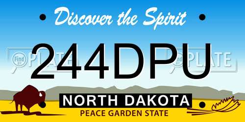 244DPU North Dakota License Plate