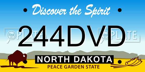 244DVD North Dakota License Plate