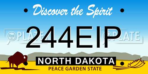 244EIP North Dakota License Plate