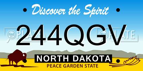 244QGV North Dakota License Plate