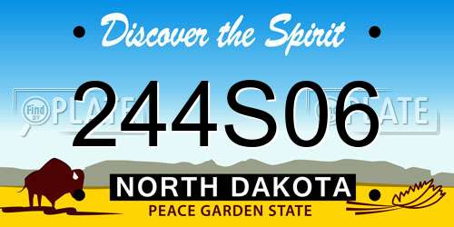 244S06 North Dakota License Plate