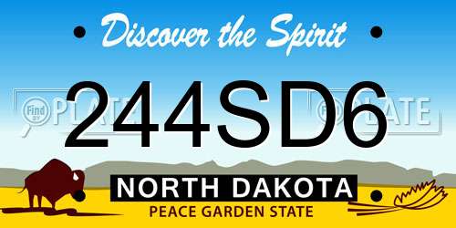 244SD6 North Dakota License Plate