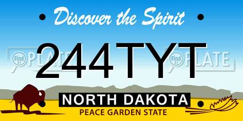 244TYT North Dakota License Plate