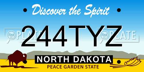 244TYZ North Dakota License Plate