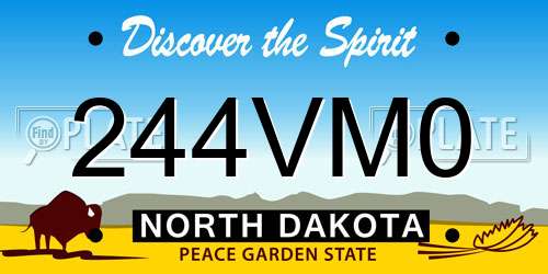 244VM0 North Dakota License Plate