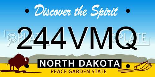 244VMQ North Dakota License Plate