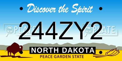 244ZY2 North Dakota License Plate