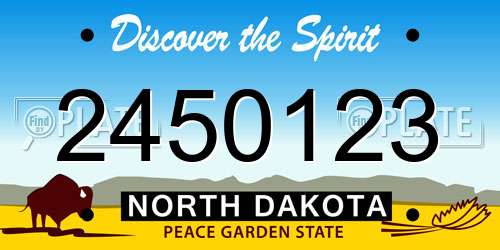 2450123 North Dakota License Plate
