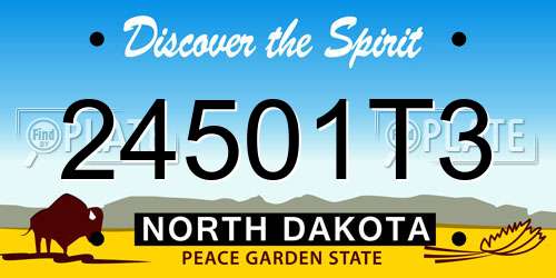 24501T3 North Dakota License Plate