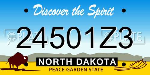 24501Z3 North Dakota License Plate