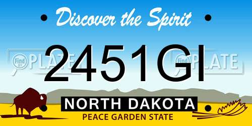 2451GI North Dakota License Plate