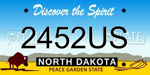 2452US North Dakota License Plate