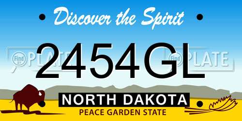 2454GL North Dakota License Plate
