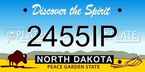 2455IP North Dakota License Plate