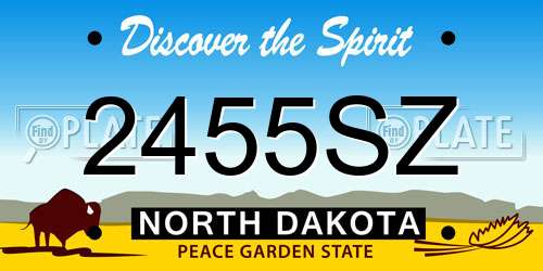 2455SZ North Dakota License Plate