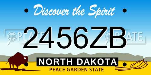 2456ZB North Dakota License Plate