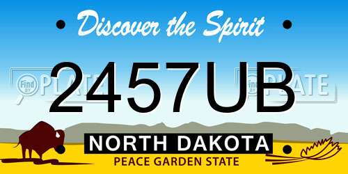 2457UB North Dakota License Plate