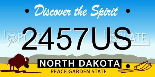 2457US North Dakota License Plate