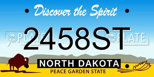 2458ST North Dakota License Plate
