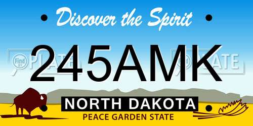 245AMK North Dakota License Plate