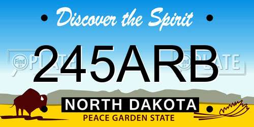 245ARB North Dakota License Plate