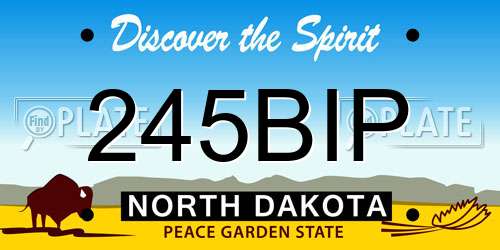 245BIP North Dakota License Plate