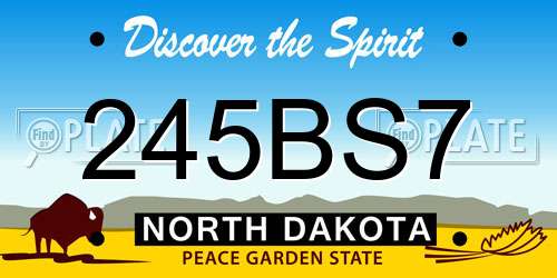 245BS7 North Dakota License Plate