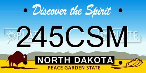 245CSM North Dakota License Plate