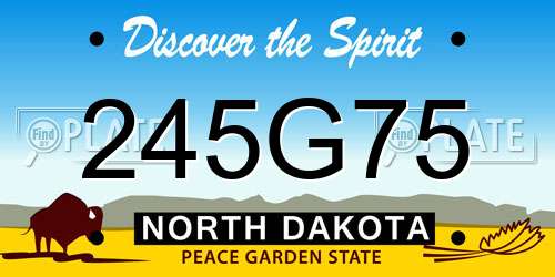 245G75 North Dakota License Plate