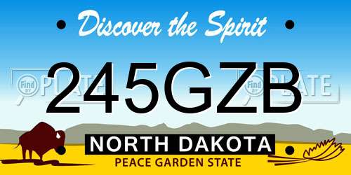 245GZB North Dakota License Plate
