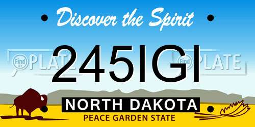 245IGI North Dakota License Plate